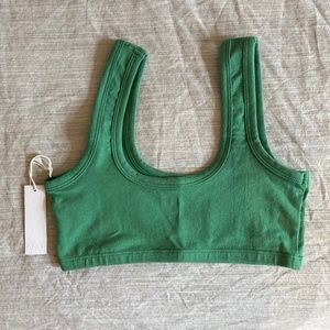 ARQ Wide Strap Bra in Verdent Green